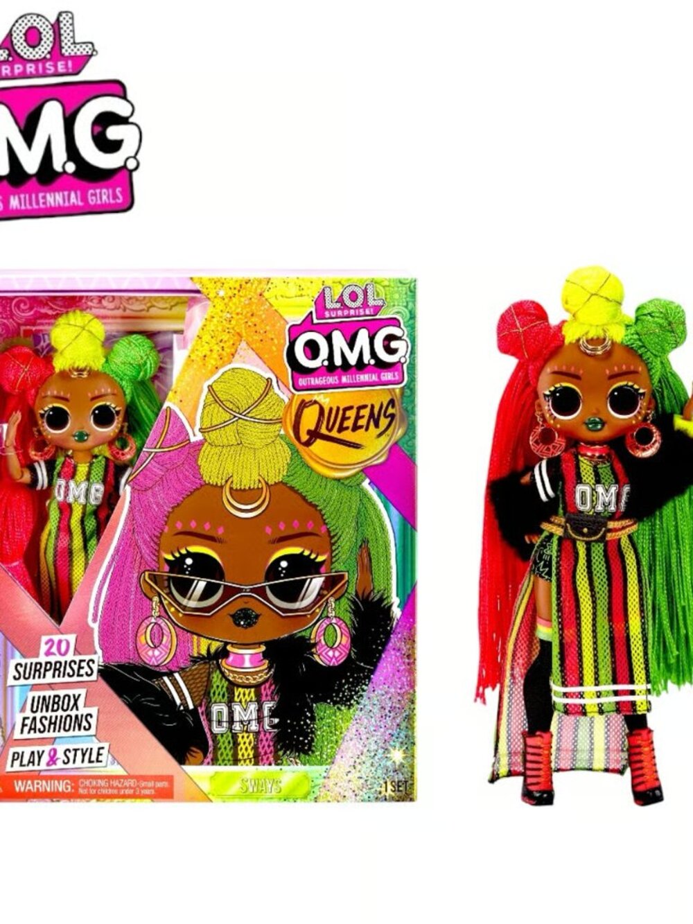 LOL Surprise OMG Queens Sways Fashion Doll with 20 Surprises